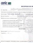 Récépissé de dépôt